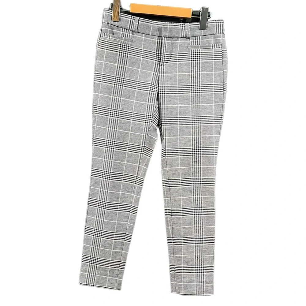 Banana Republic Petite 00 Grey Checkered Dress Pants – NWOT ✨